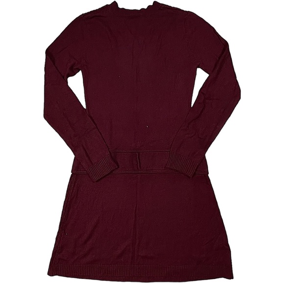 By & By size medium maroon sweater mini dress faux belt with gold accents NWOT - Picture 9 of 11